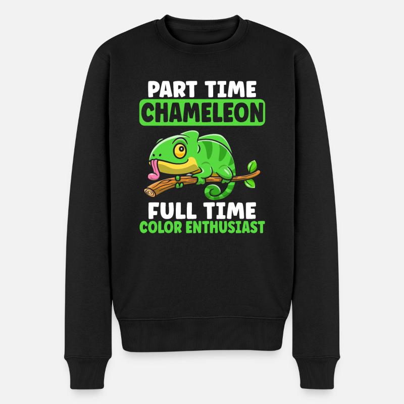 Chameleon Gifts - Männer Premium Bio Pullover - Schwarz