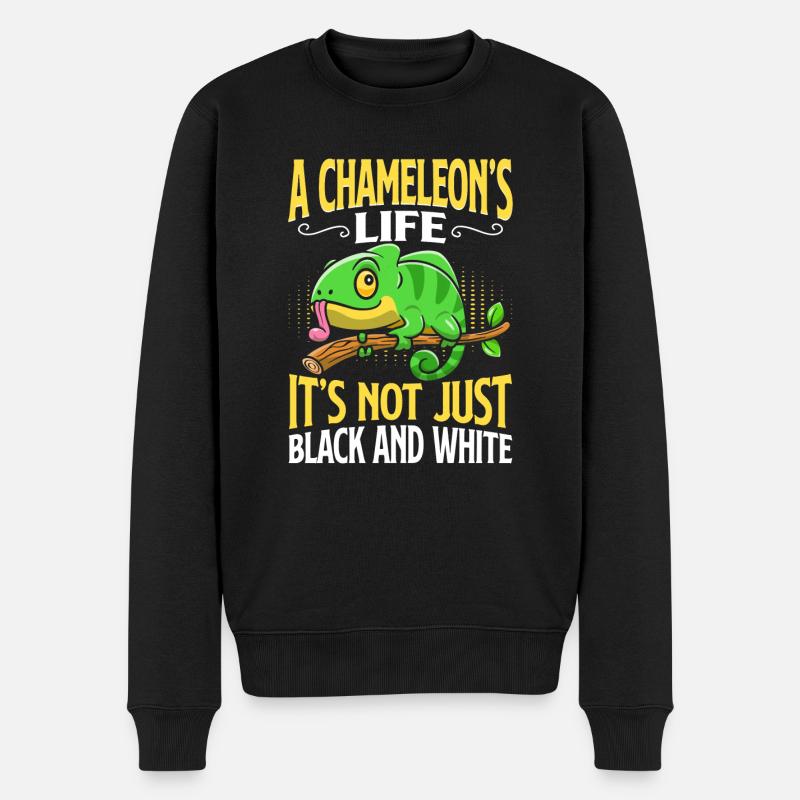 Chameleon Gifts - Männer Premium Bio Pullover - Schwarz