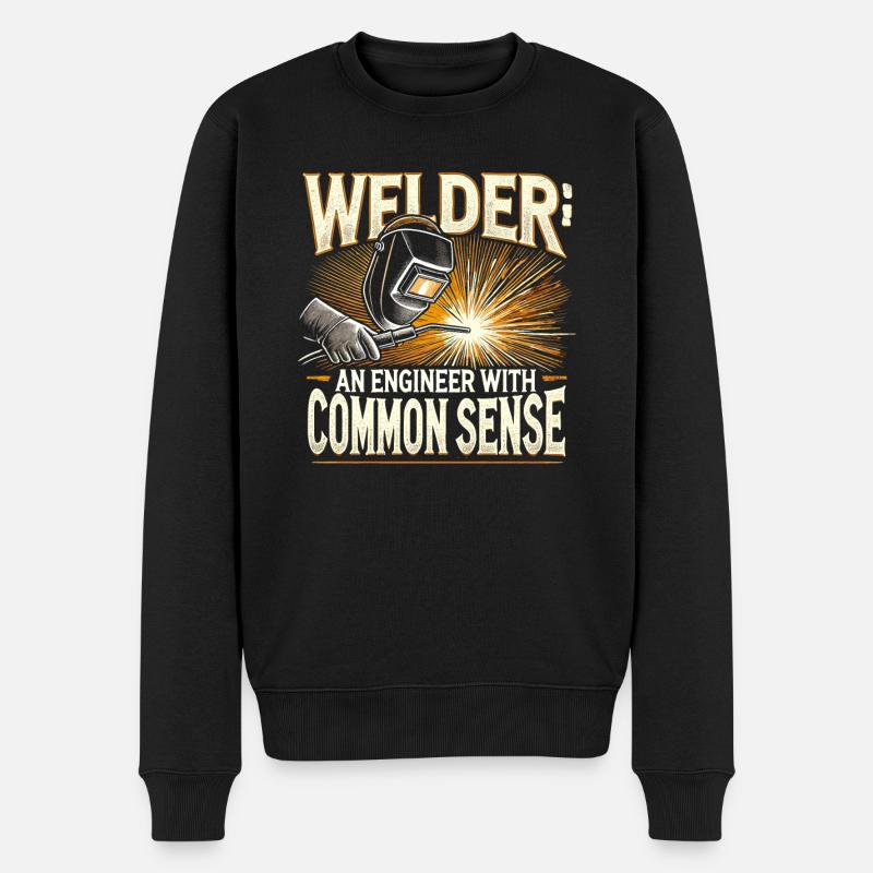 Schweißer Ein Ingenieur mit gesundem - Männer Premium Bio Pullover - Schwarz