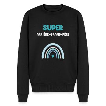 Super-Ur-Opa Regenbogen - Männer Premium Bio Pullover - Schwarz - Vorne - Nico (187cm)