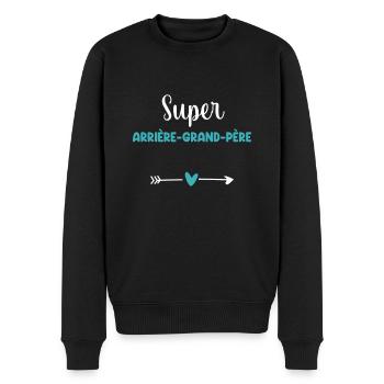 Super great-grandfather heart - Men's Premium Organic Jumper - black - Front - Nico (187cm)