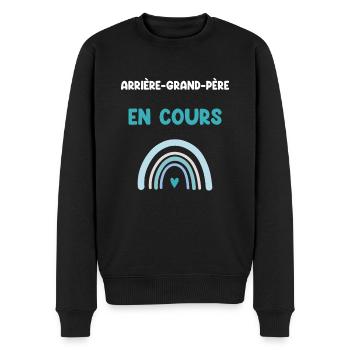 Urgroßvater, der Rainbow läuft - Männer Premium Bio Pullover - Schwarz - Vorne - Nico (187cm)