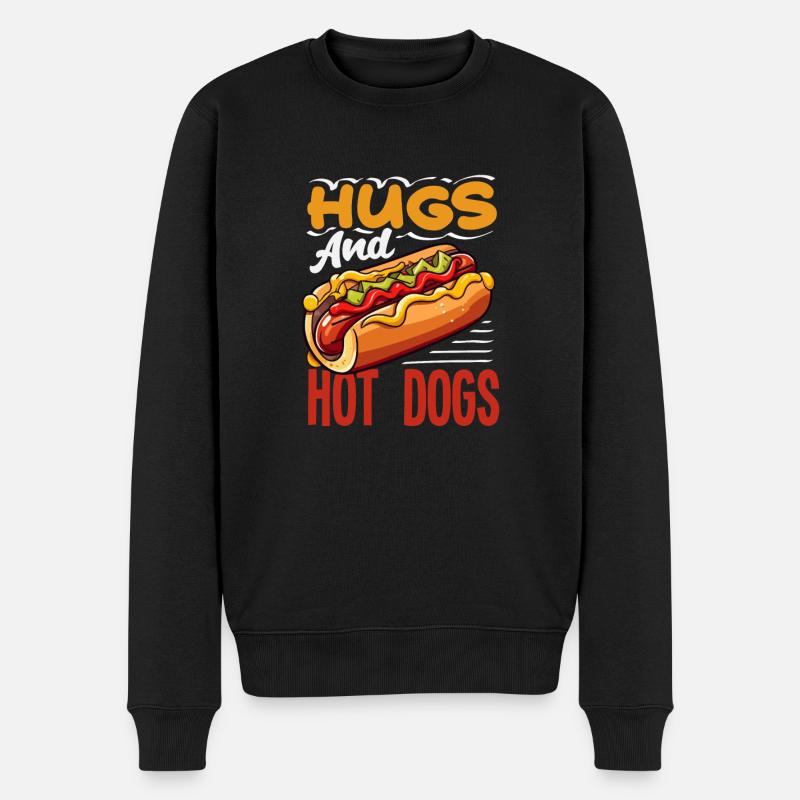 Umarme Und Heiße Hunde Spaß - Männer Premium Bio Pullover - Schwarz