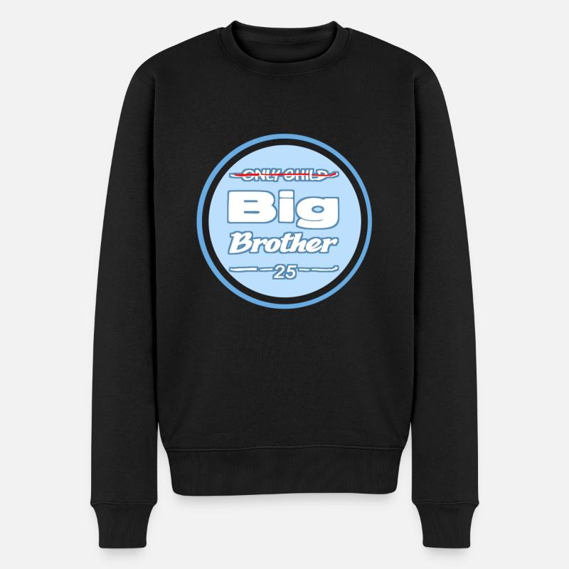 grosser Bruder blau - Männer Premium Bio Pullover - Schwarz