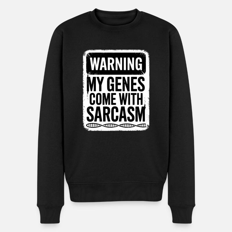 Sarkasmus Gene DNA Genetik - Männer Premium Bio Pullover - Schwarz