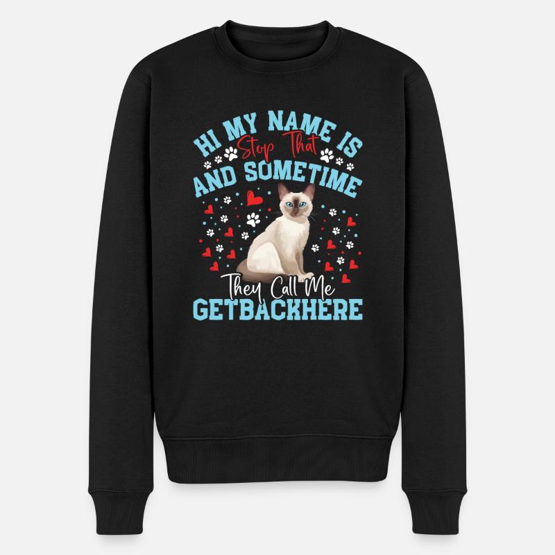 Tonkinese Katze Haustier - Männer Premium Bio Pullover - Schwarz