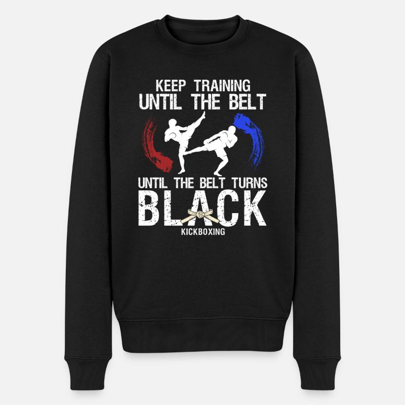 Schwarzgürtel: Motivation Kampfkunst Kickboxen - Männer Premium Bio Pullover - Schwarz