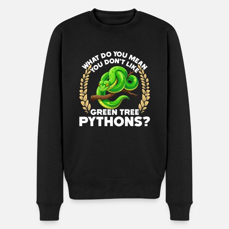 Green Tree Python - Männer Premium Bio Pullover - Schwarz