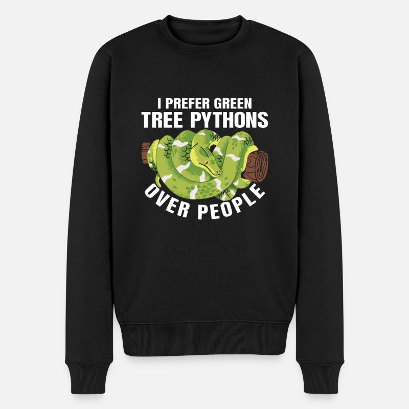 Green Tree Python - Männer Premium Bio Pullover - Schwarz