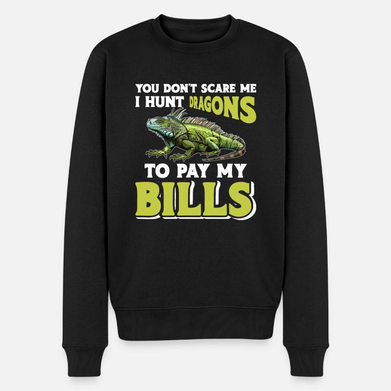 Iguana lustiger Spruch - Männer Premium Bio Pullover - Schwarz