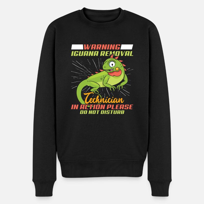 Iguana lustiger Spruch - Männer Premium Bio Pullover - Schwarz