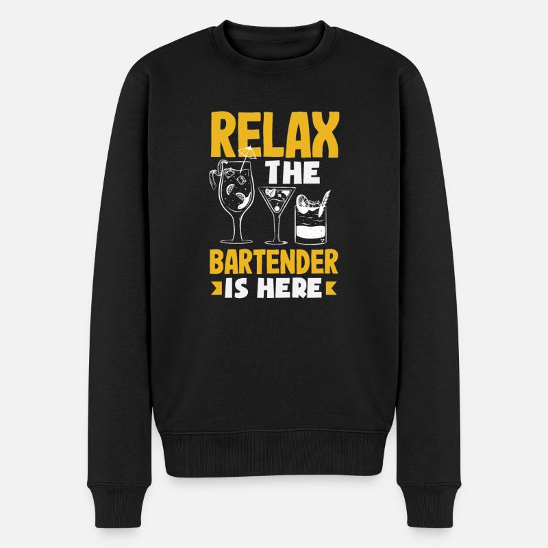 Funny Bartender Saying Bartender Gift - Men's Premium Organic Jumper - black