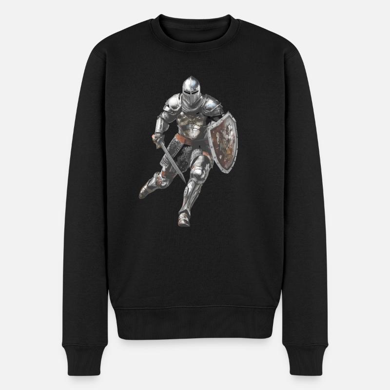 ÉPÉE ARMURE DE CHEVALIER - Pull Premium bio Homme - noir