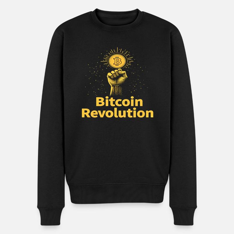 Bitcoin Revolution - Männer Premium Bio Pullover - Schwarz