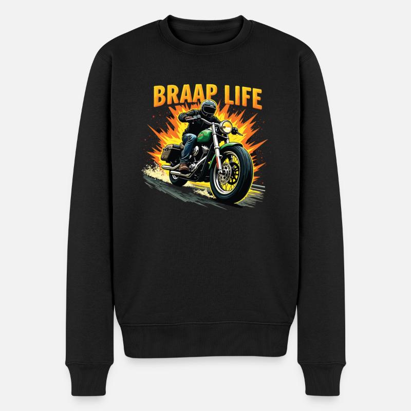 Motorrad Motorradfahrer Motorrad Maschine - Männer Premium Bio Pullover - Schwarz
