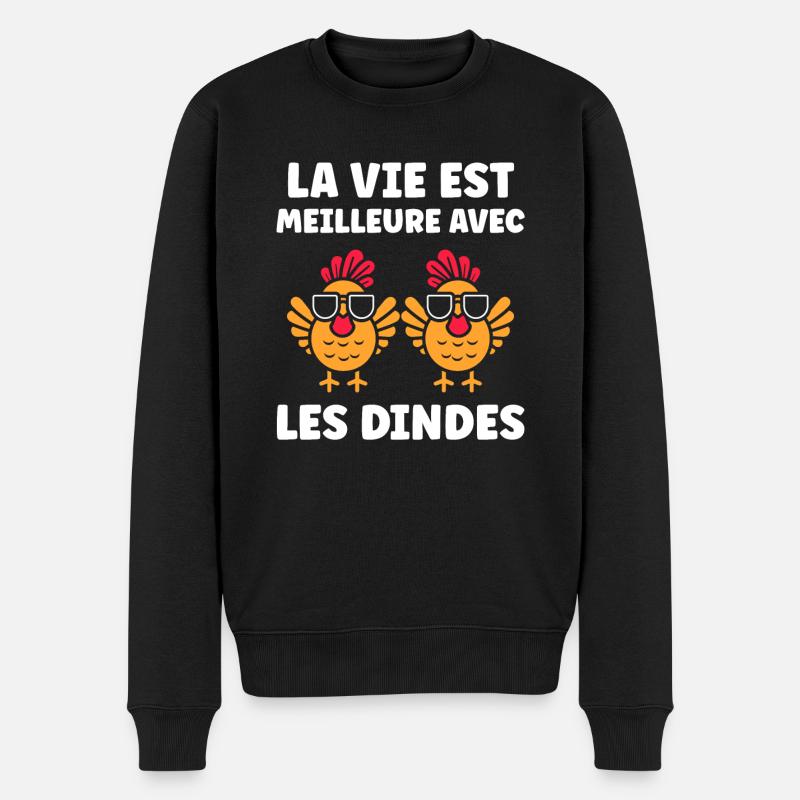 Dinde - Pull Premium bio Homme - noir