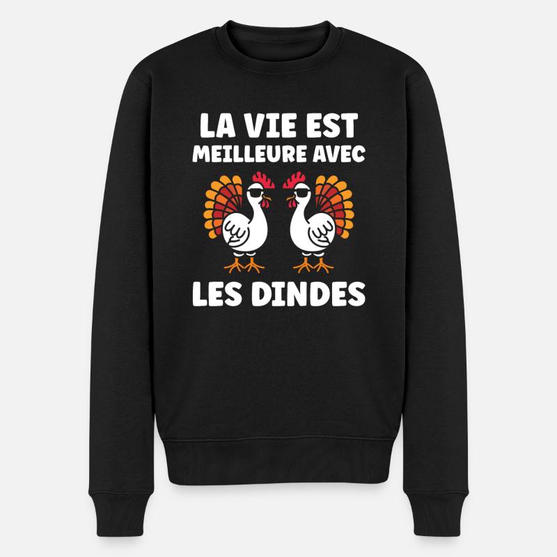 Dinde - Pull Premium bio Homme - noir