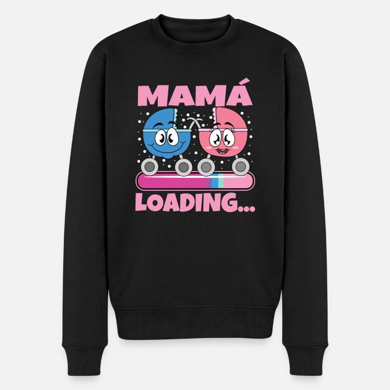 scMama 2024 Werdende Mutter Schwangerschaft - Männer Premium Bio Pullover - Schwarz