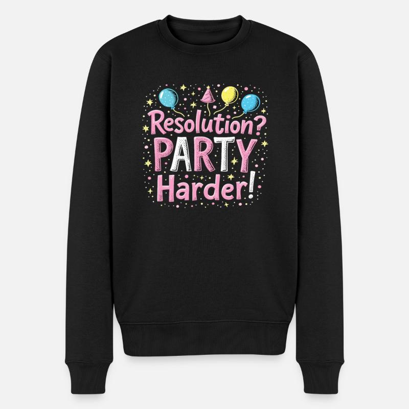 Resolution Party Design – Lustiges Silvester Motiv - Männer Premium Bio Pullover - Schwarz