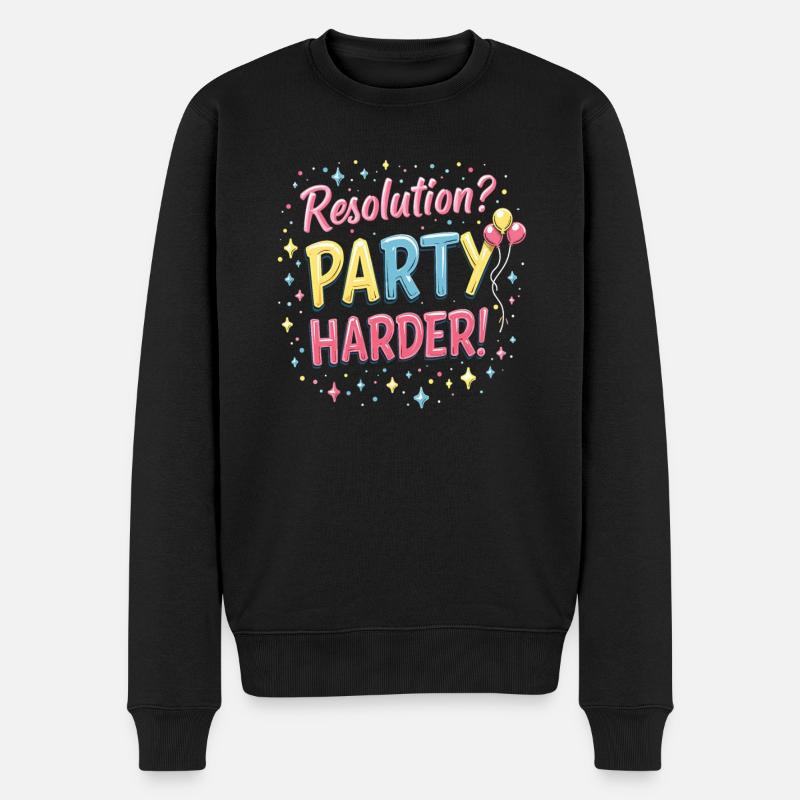 Resolution Party Design – Lustiges Silvester Motiv - Männer Premium Bio Pullover - Schwarz