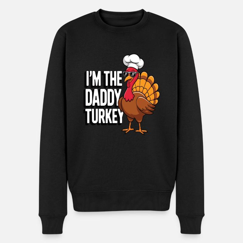 Papa Dinde Thanksgiving - Pull Premium bio Homme - noir