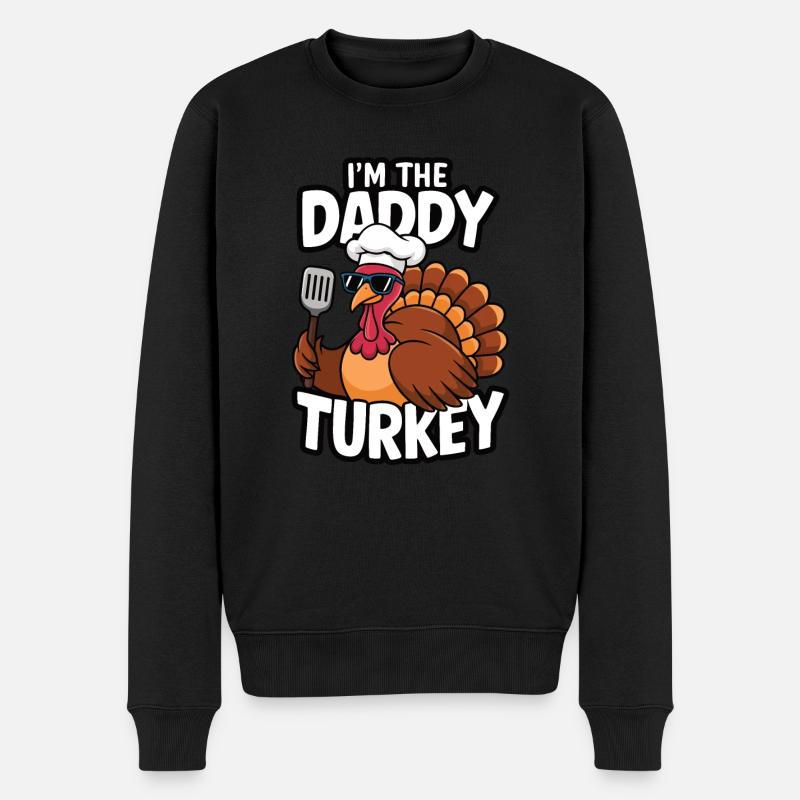 Papa Dinde Thanksgiving - Pull Premium bio Homme - noir