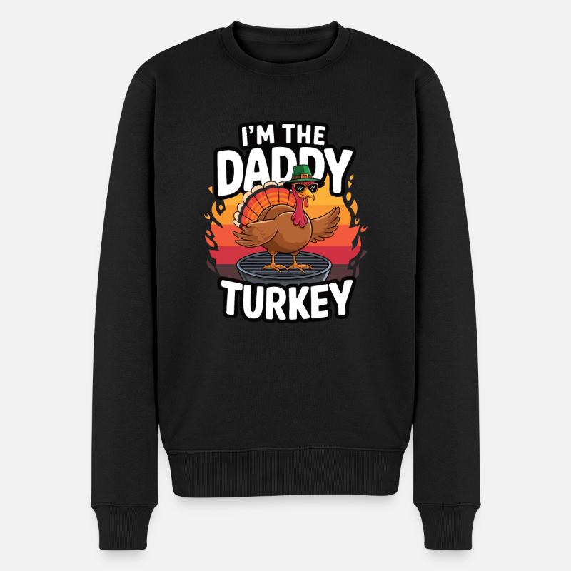 Papa Dinde Thanksgiving - Pull Premium bio Homme - noir