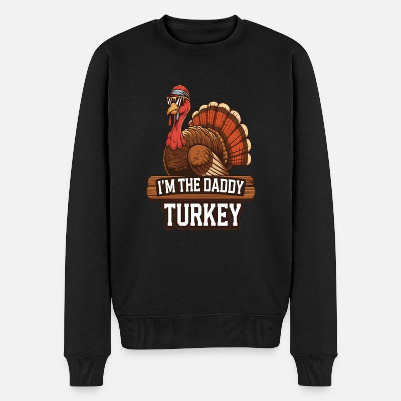 Papa Dinde Thanksgiving - Pull Premium bio Homme - noir