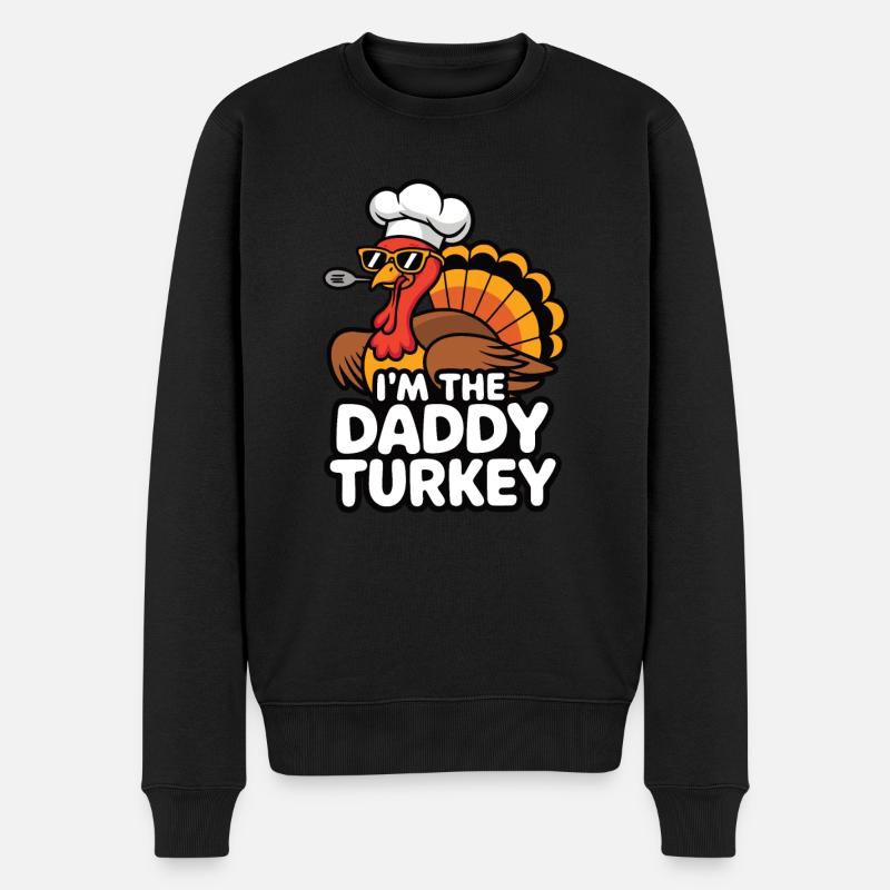 Papa Dinde Thanksgiving - Pull Premium bio Homme - noir