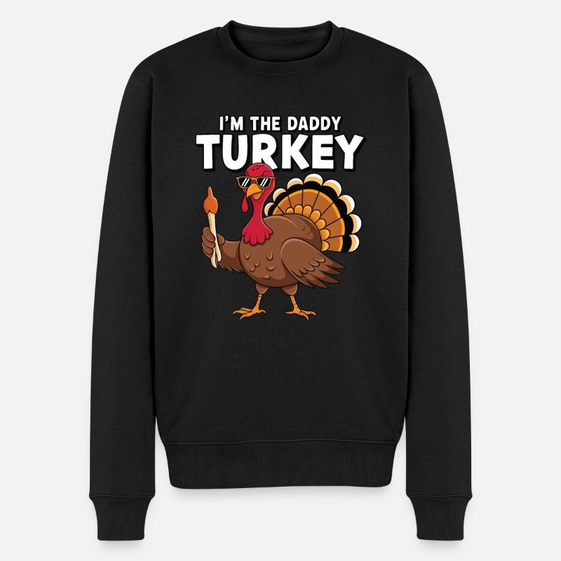 Papa Dinde Thanksgiving - Pull Premium bio Homme - noir