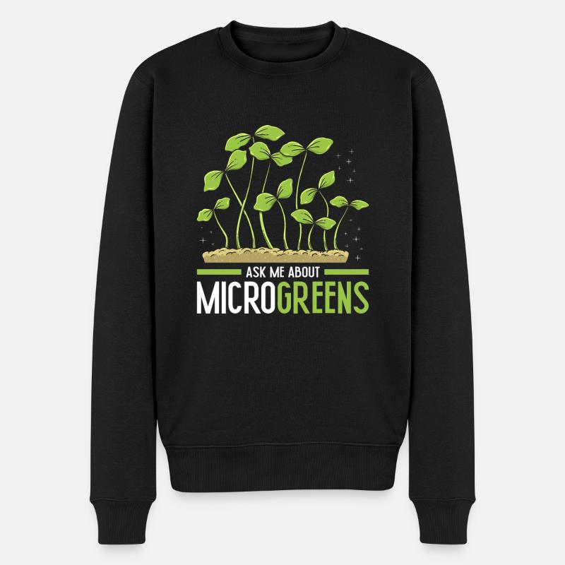 Microgreens Microgreen - Männer Premium Bio Pullover - Schwarz