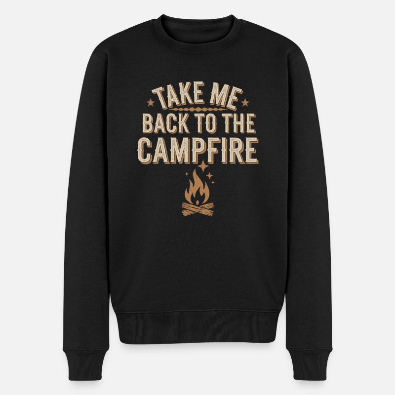 Nostalgische Camping-erinnerungen, Retro-vibes, - Männer Premium Bio Pullover - Schwarz
