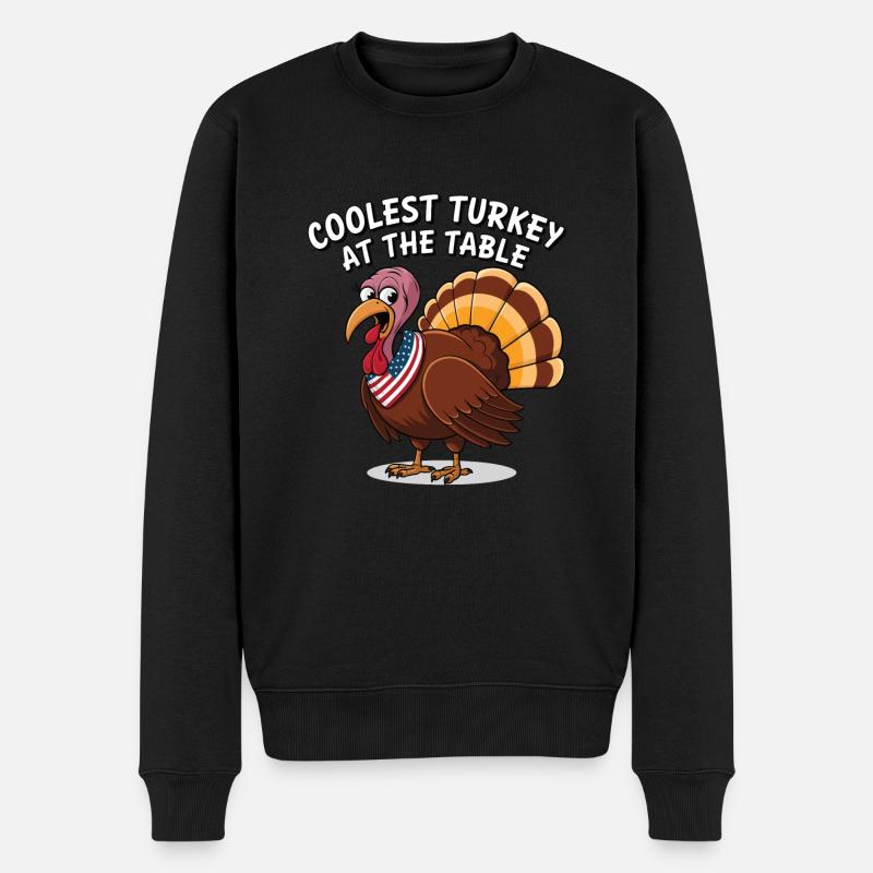 Dinde drôle de Thanksgiving - Pull Premium bio Homme - noir