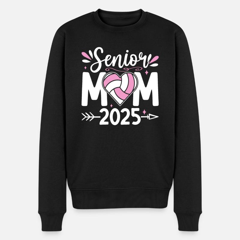 Senior Mom 2025 Volleyball Mom Serve Ball Klasse - Männer Premium Bio Pullover - Schwarz