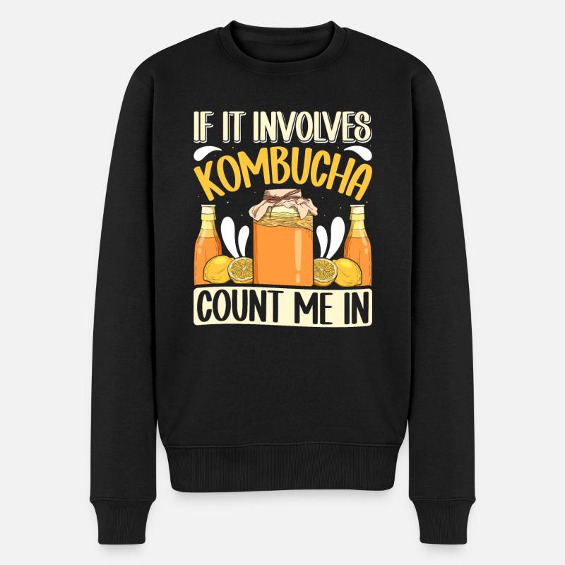 Kombucha Scoby fermented drinks - Männer Premium Bio Pullover - Schwarz