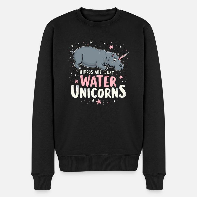 Humour hippopotame, citations sarcastiques, drôle - Pull Premium bio Homme - noir