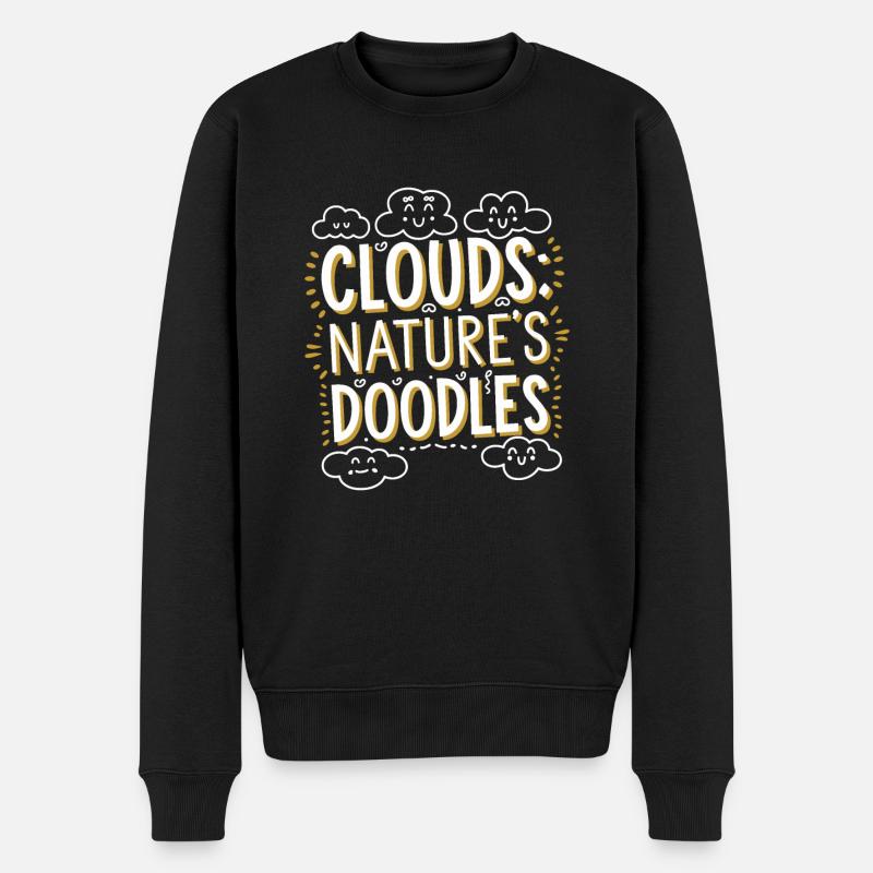 Wolkenblick, Entspannender Himmel, Verträumte - Männer Premium Bio Pullover - Schwarz