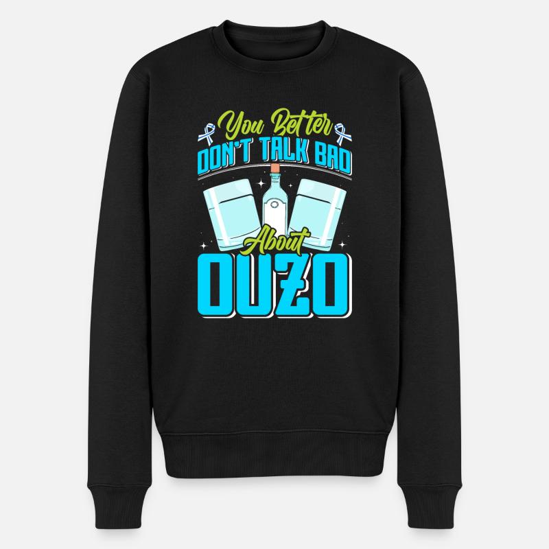 Griechenland Ouzo - Männer Premium Bio Pullover - Schwarz