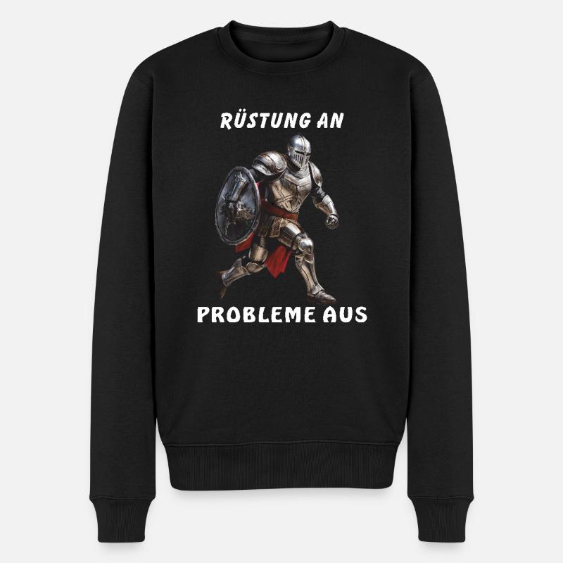 ARMURE DE CHEVALIER À PROBLÈMES - Pull Premium bio Homme - noir