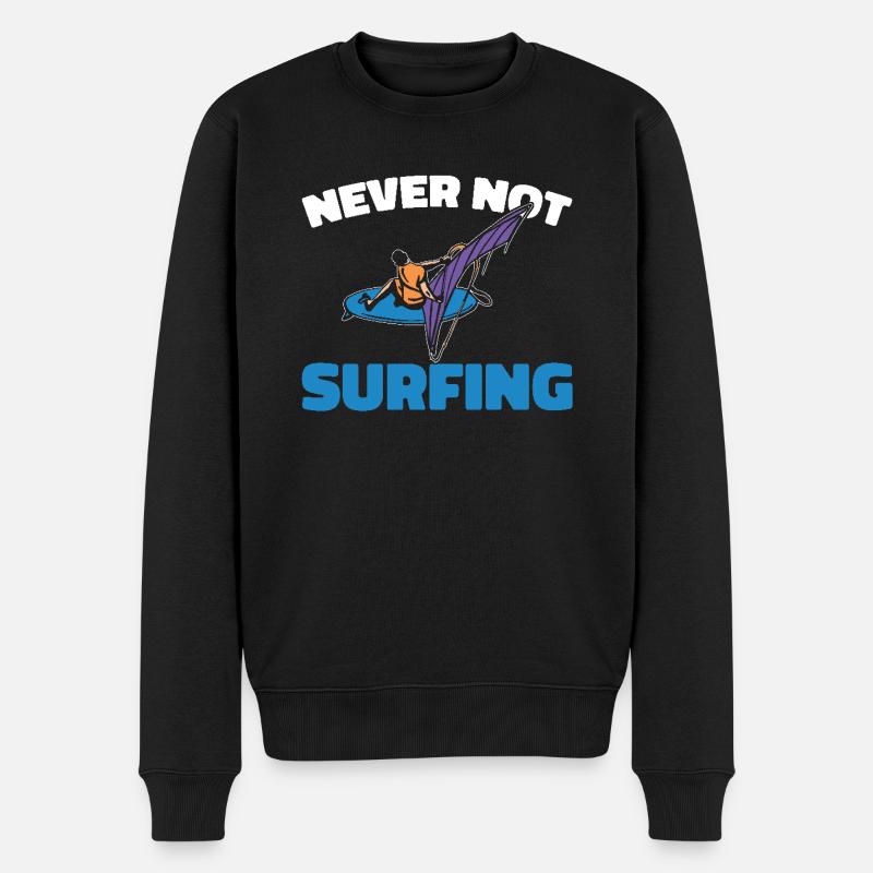 Windsurfen Windsurfer - Männer Premium Bio Pullover - Schwarz