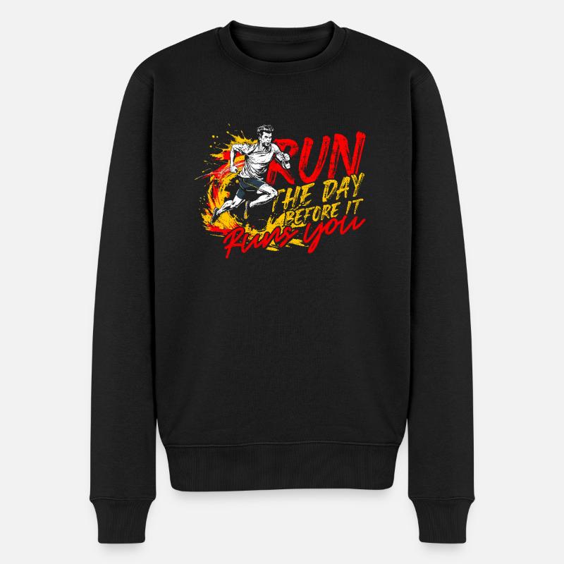 Sprint Leichtathletik Sprinten - Männer Premium Bio Pullover - Schwarz