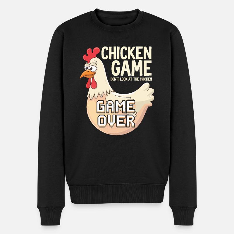 Le jeu du poulet - Pull Premium bio Homme - noir