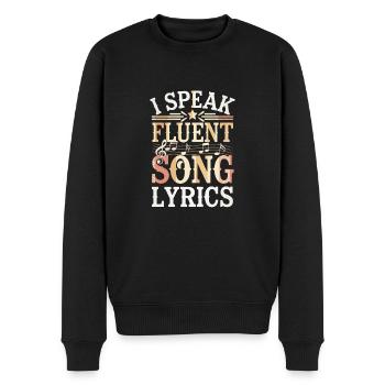 I Speak Fluent Song Lyrics 13 - Männer Premium Bio Pullover - Schwarz - Vorne - Nico (187cm)