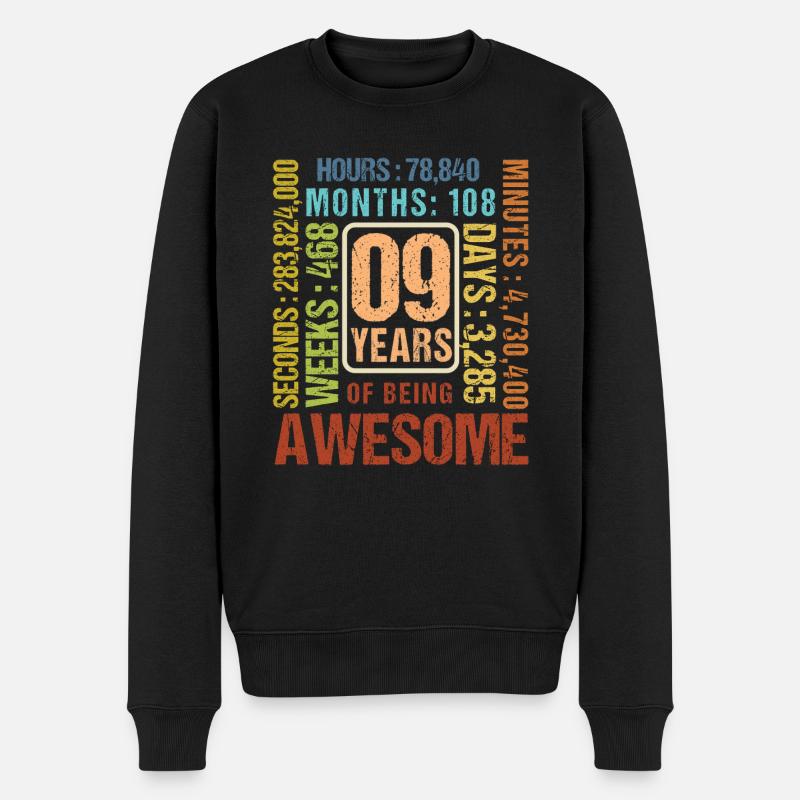 9 Jahre alt! Geburtstagsgeschenk für 9. Geburtstag - Männer Premium Bio Pullover - Schwarz