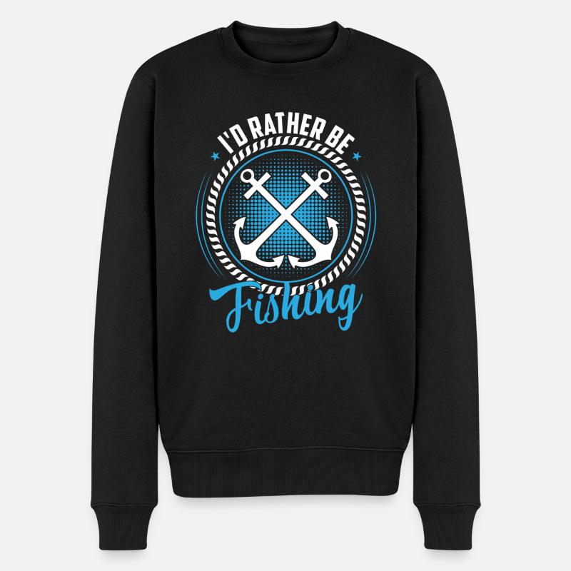 I'd Rather Be Fishing - Männer Premium Bio Pullover - Schwarz