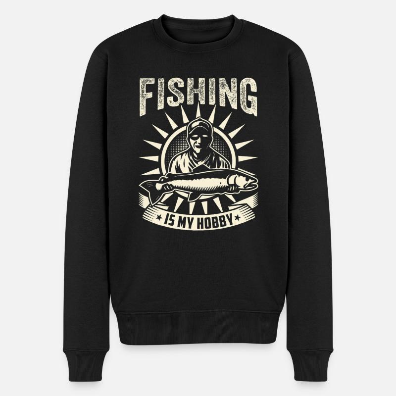 Fishing Is My Hobby - Männer Premium Bio Pullover - Schwarz