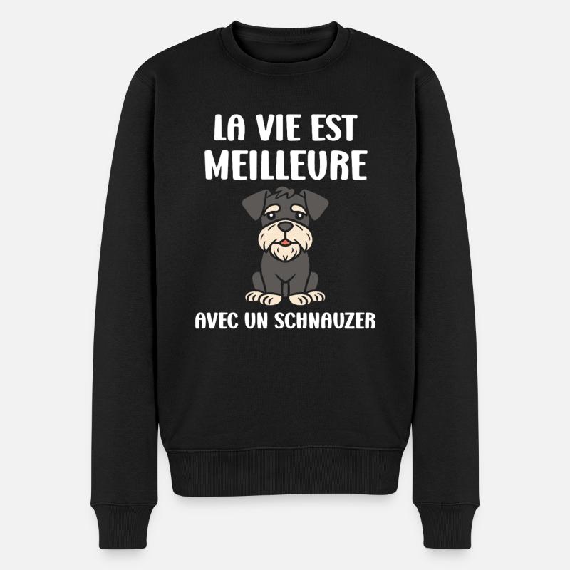 Schnauzer - Männer Premium Bio Pullover - Schwarz