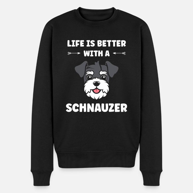Schnauzer - Männer Premium Bio Pullover - Schwarz