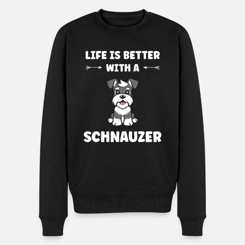 Schnauzer - Männer Premium Bio Pullover - Schwarz