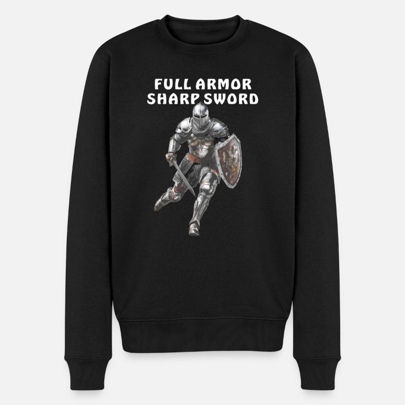 ARMURE COMPLÈTE ÉPÉE TRANCHANTE - Pull Premium bio Homme - noir
